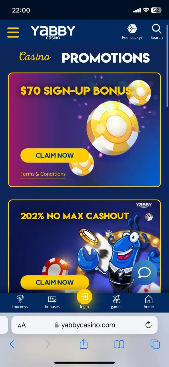 Mobile Yabby Casino Screenshot 3