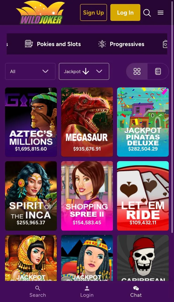 Wild Joker Mobile Casino Screenshot 1