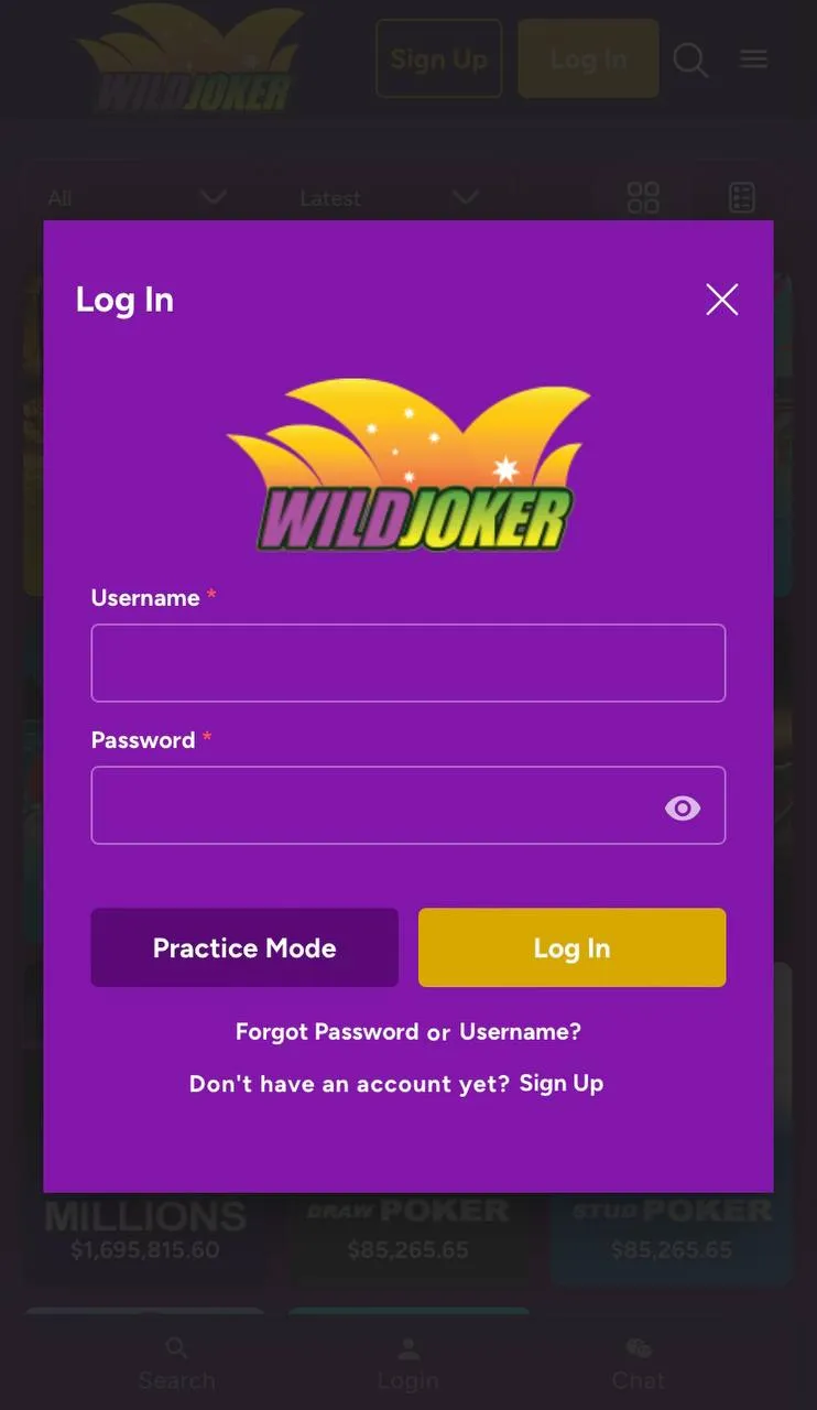 Wild Joker Mobile Casino Screenshot 2