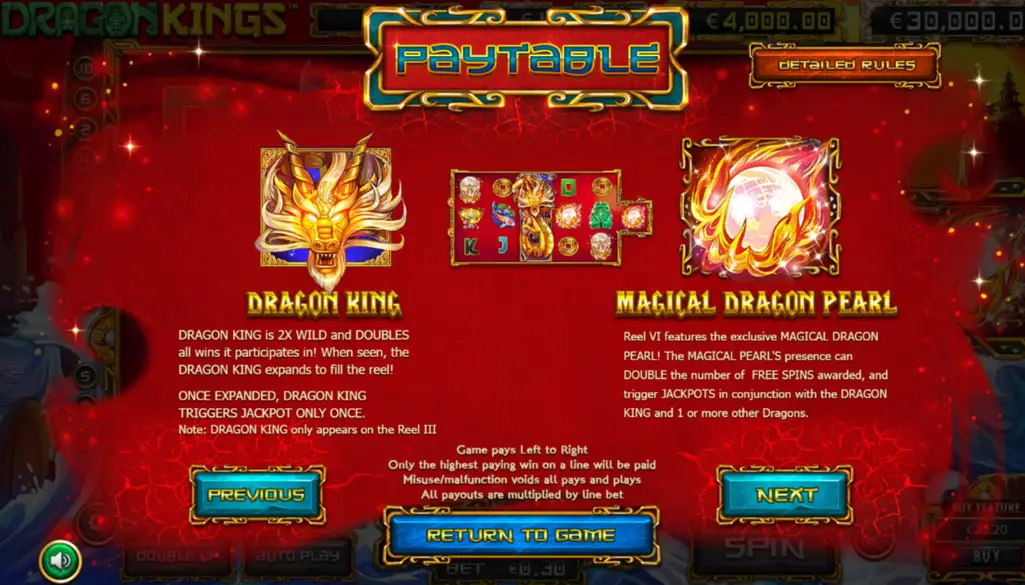Dragon Kings Payline Symbols