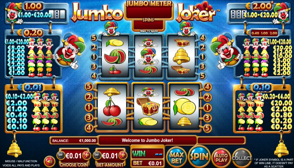 Jumbo Joker Slot Bonuses