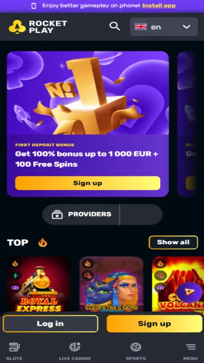 RocketPlay Casino Site App