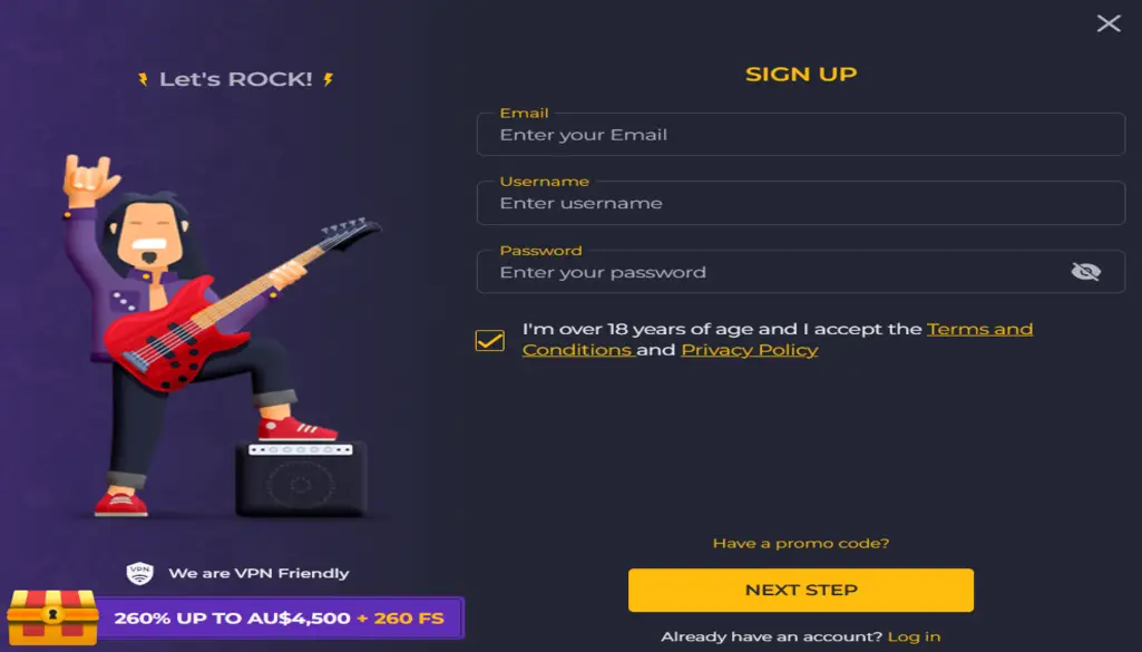 Rolling Slots Casino Register