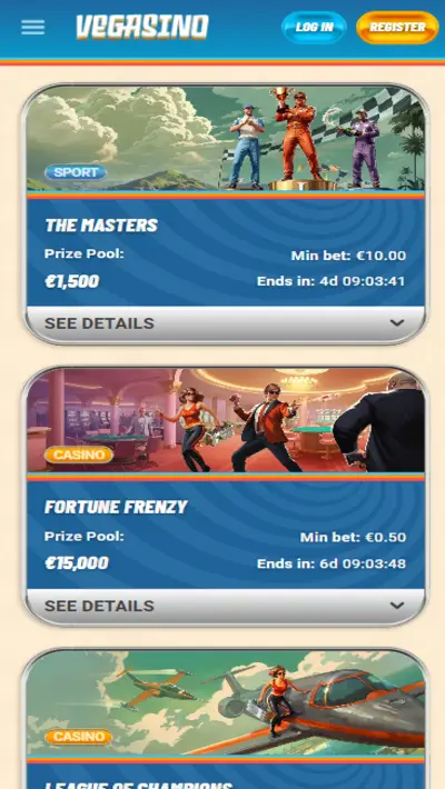 Vegasino Bonuses Mobile