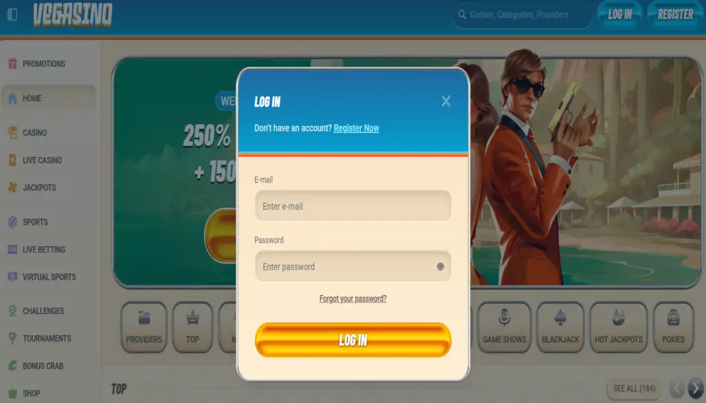 Vegasino Casino Login