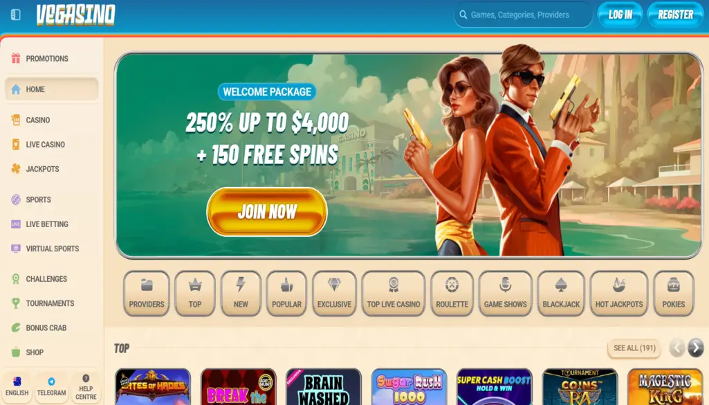 Vegasino Casino Site