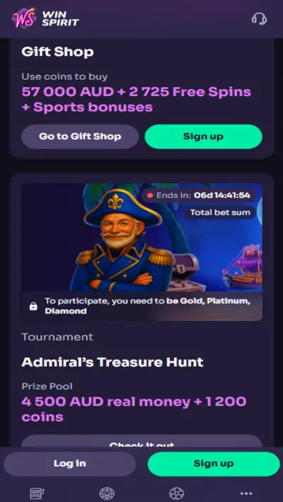 WinSpirit Casino Bonuses App