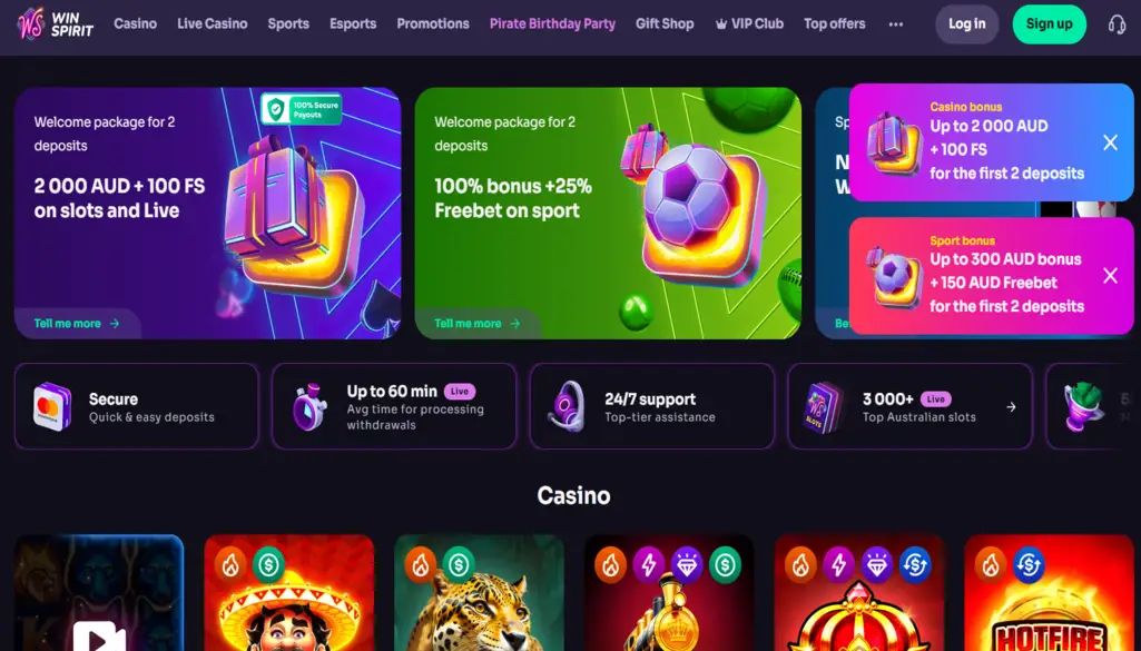 WinSpirit Casino Site