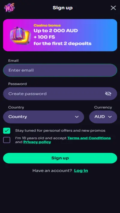 WinSpirit Casino SignUp App