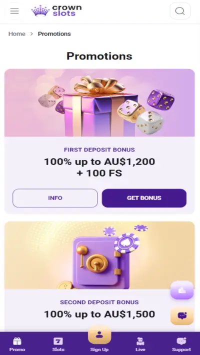 CrownSlots Bonuses App