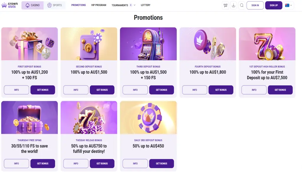 CrownSlots Casino Bonuses