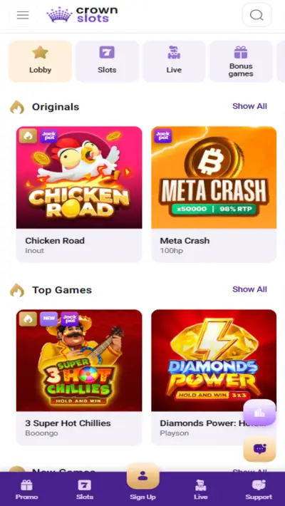 CrownSlots Games App