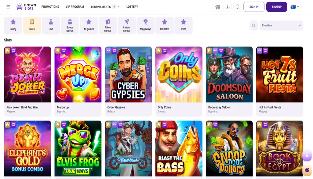 CrownSlots Casino Games