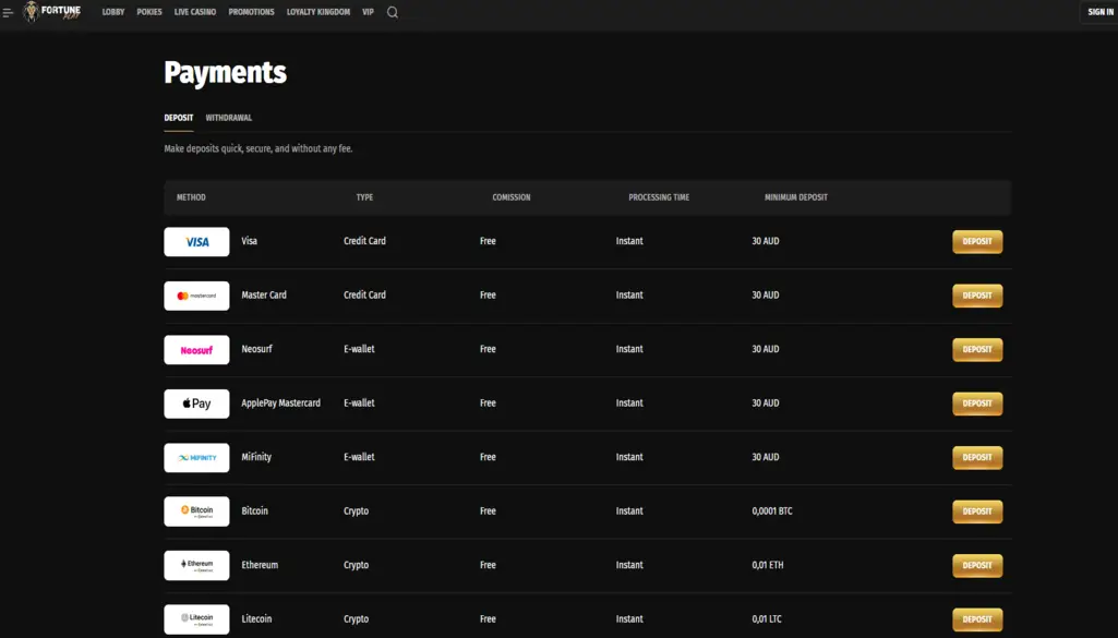 Fortune Play Payments