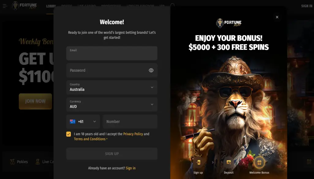 Fortune Play Register