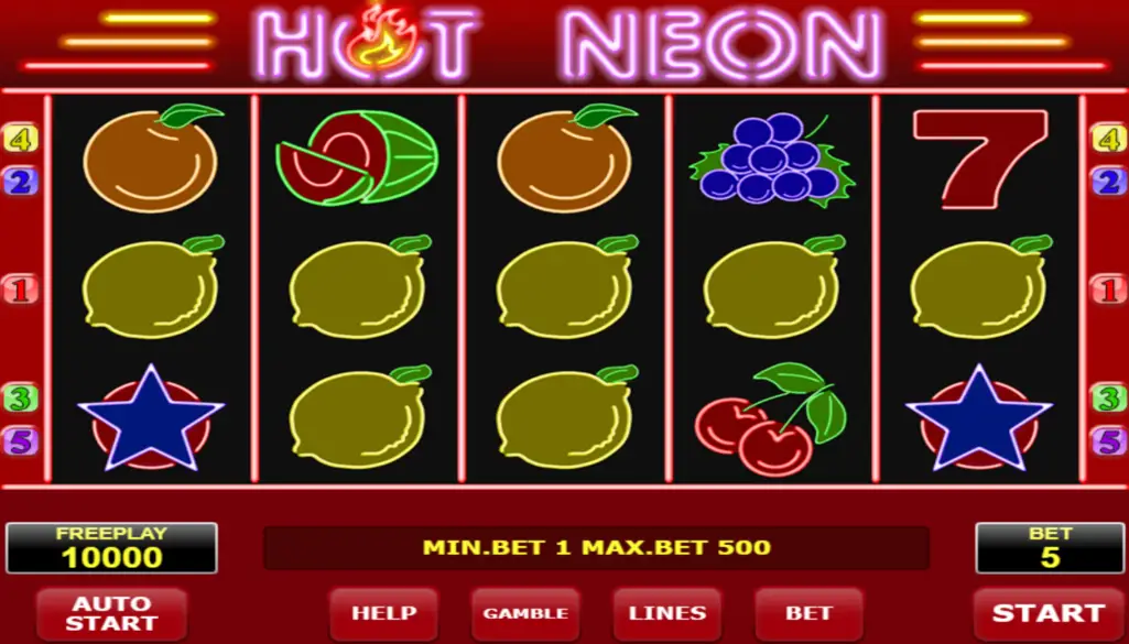 Hot Neon Pokie Play