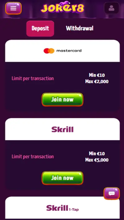 Joker8 Payments App