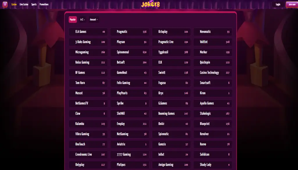 Joker8 Casino Software
