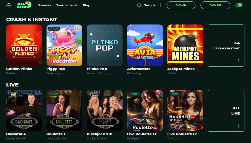All Star Casino Games