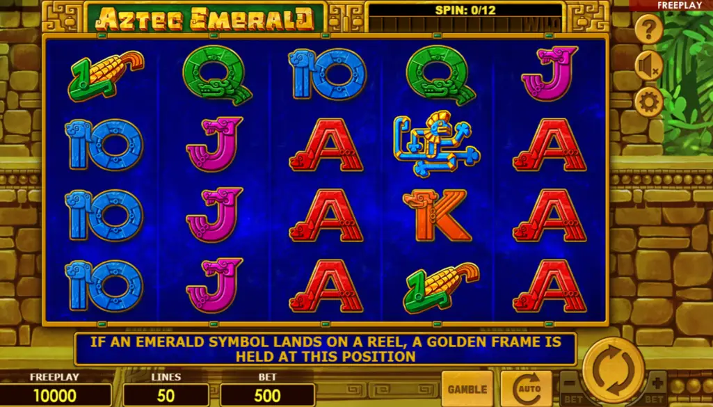 Aztec Emerals Pokie Play