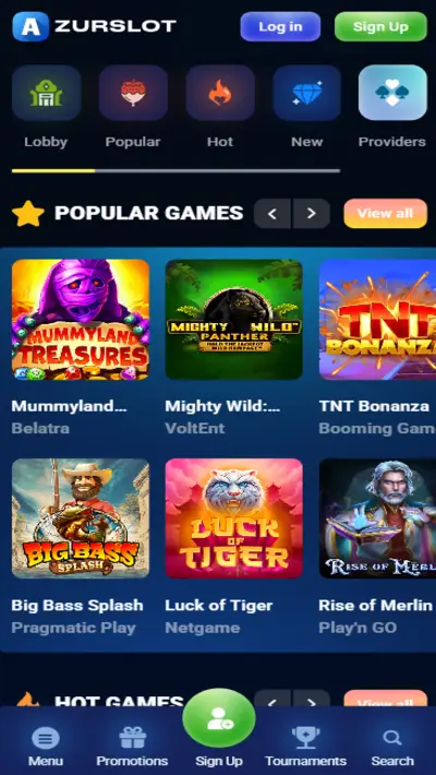 AzurSlot Games App