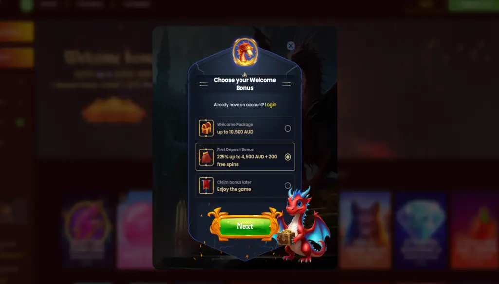 DragonSlots Register