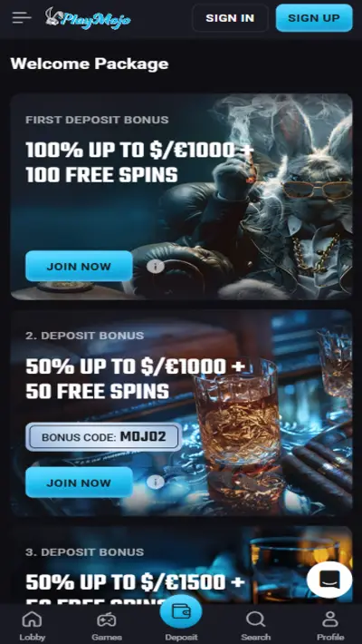 PlayMojo Promotions Mobile