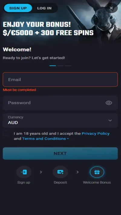 PlayMojo Register Mobile