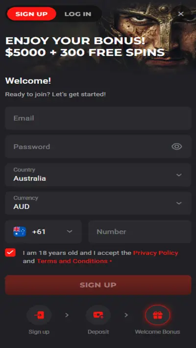 Rollero Register Mobile